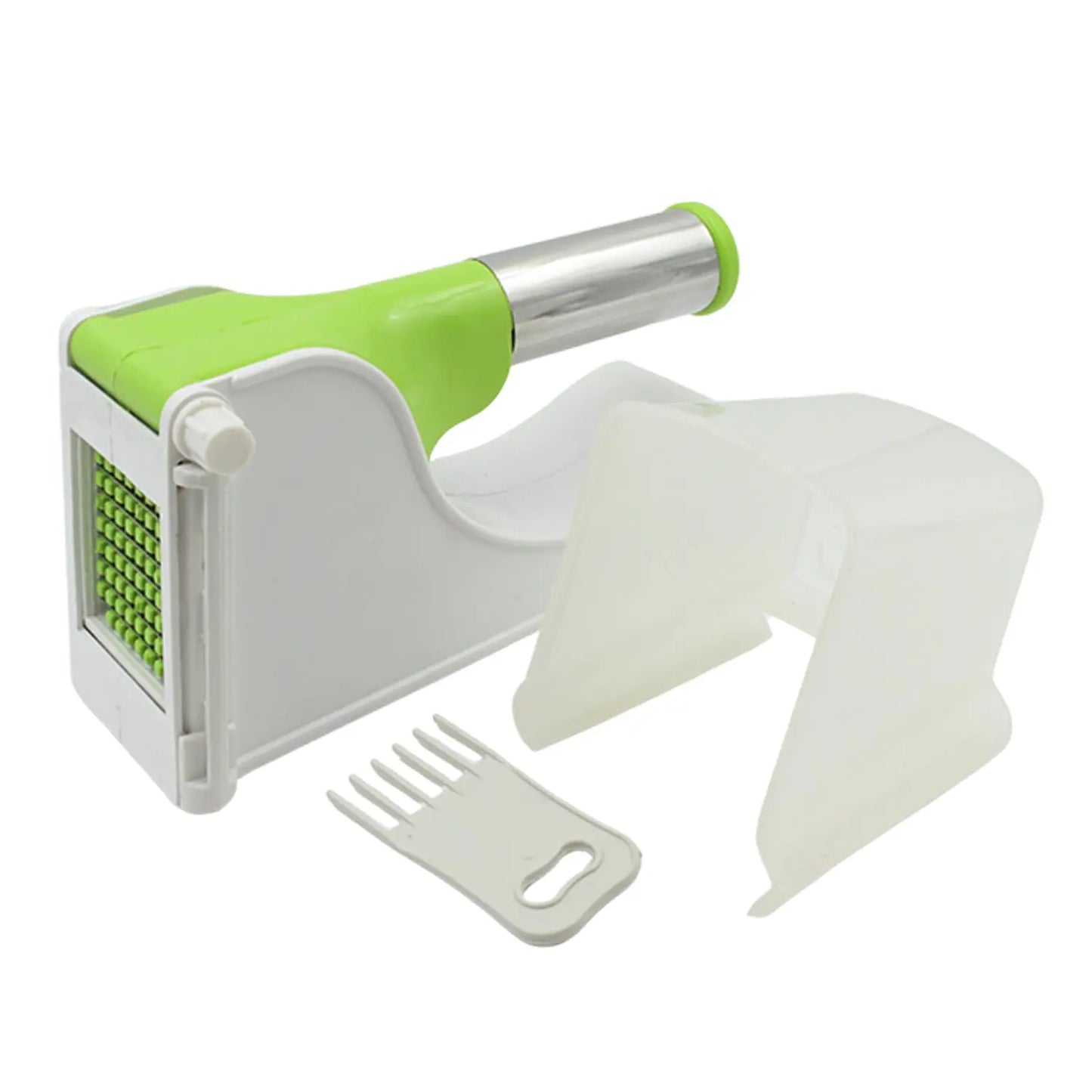 🍟 Virgin Plastic French Fry Chipser – Potato Slicer with Container - Chestore