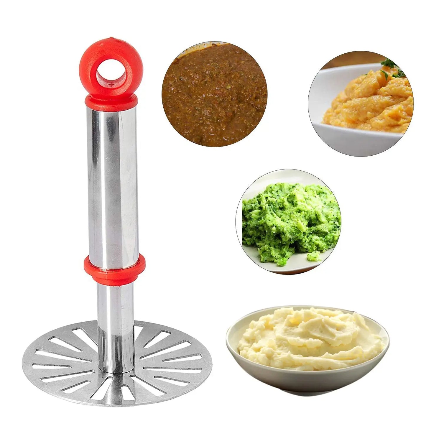 Ganesh Potato & Pav Bhaji Masher – Oval Design with Plastic Handle - Chestore