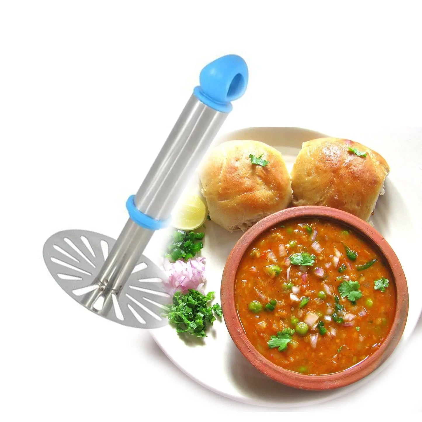 Ganesh Potato & Pav Bhaji Masher – Oval Design with Plastic Handle - Chestore
