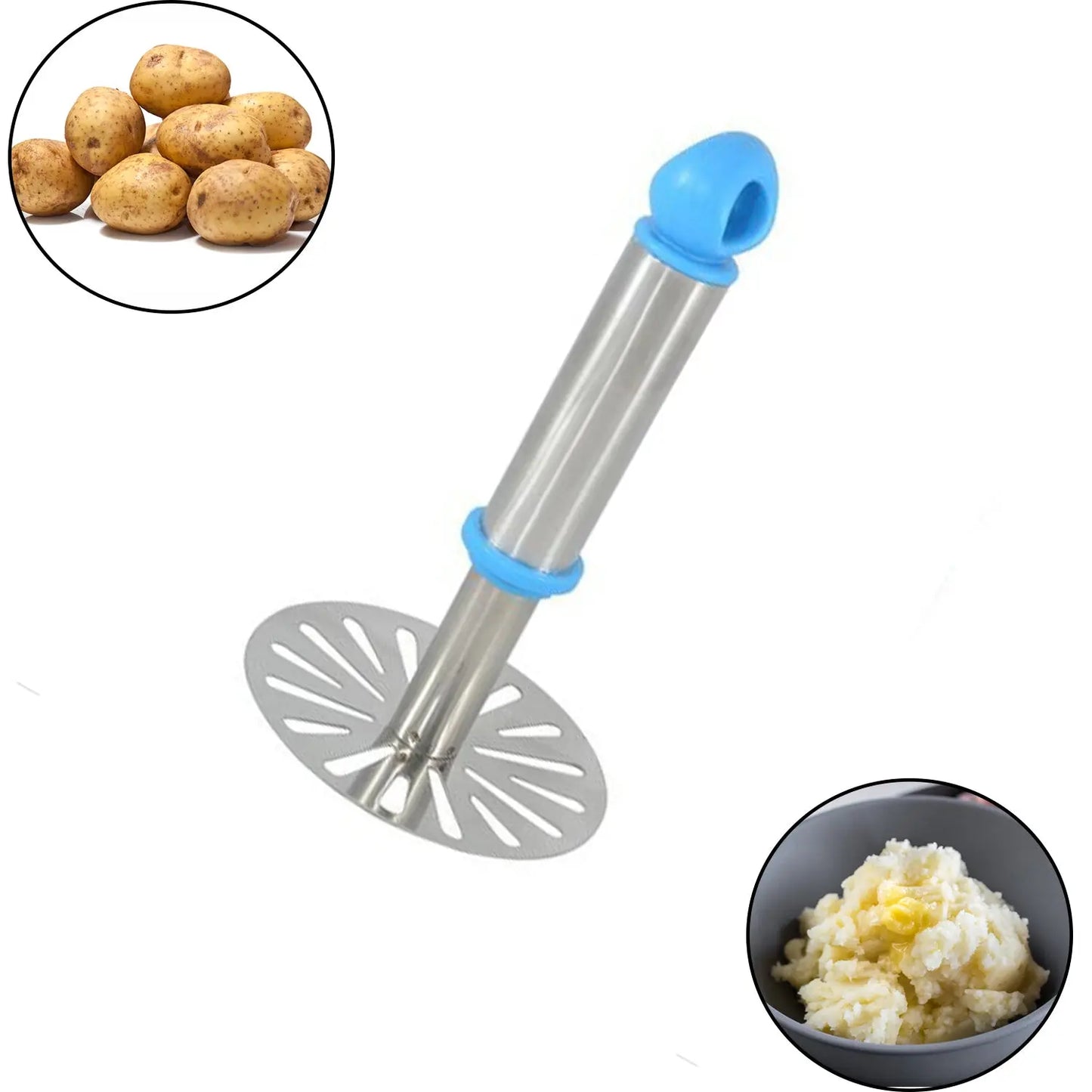 Ganesh Potato & Pav Bhaji Masher – Oval Design with Plastic Handle - Chestore