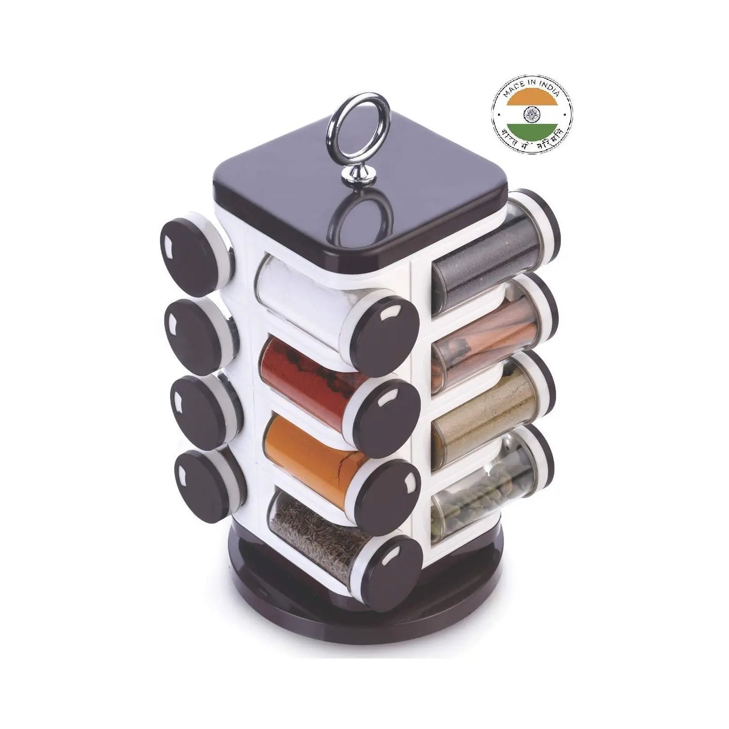 Ganesh Revolving Spice Rack – 16 Dispenser Set, 100ml Each - Chestore