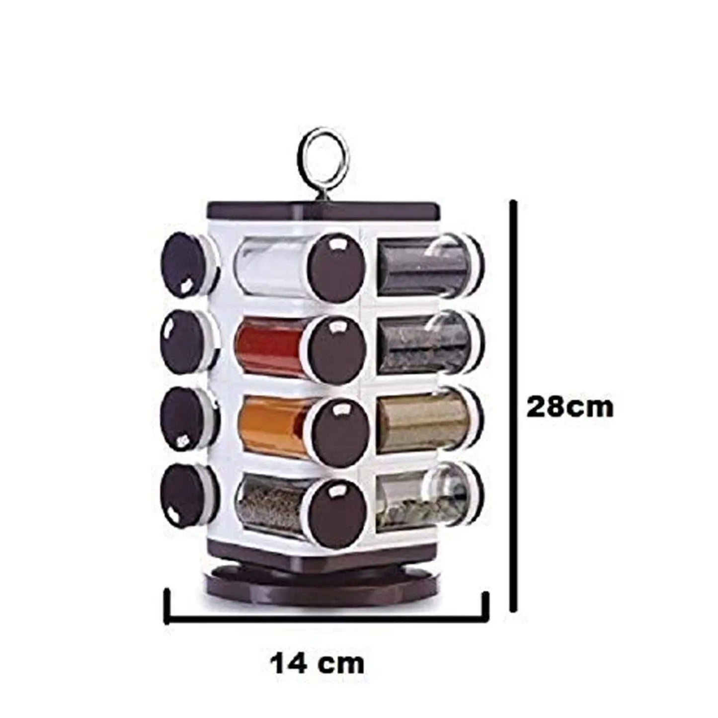 Ganesh Revolving Spice Rack – 16 Dispenser Set, 100ml Each - Chestore