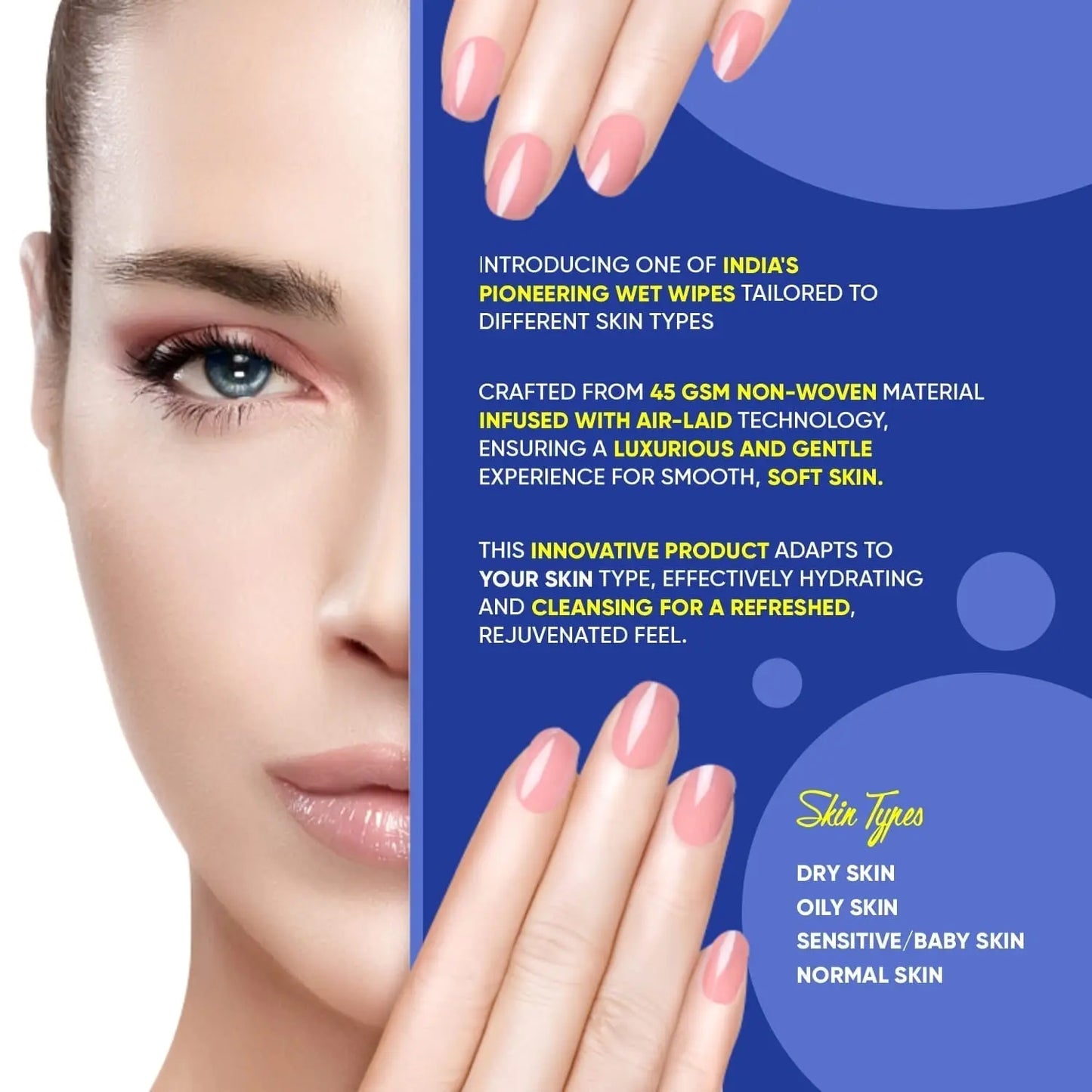 Beautiful Basics Dry Sensitive Skin Face Wipes (2 Pkts X 50 Pcs Wipes) - Chestore