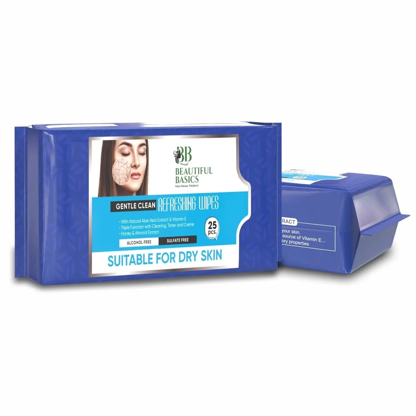 Beautiful Basics Dry Sensitive Skin Face Wipes (2 Pkts X 50 Pcs Wipes) - Chestore