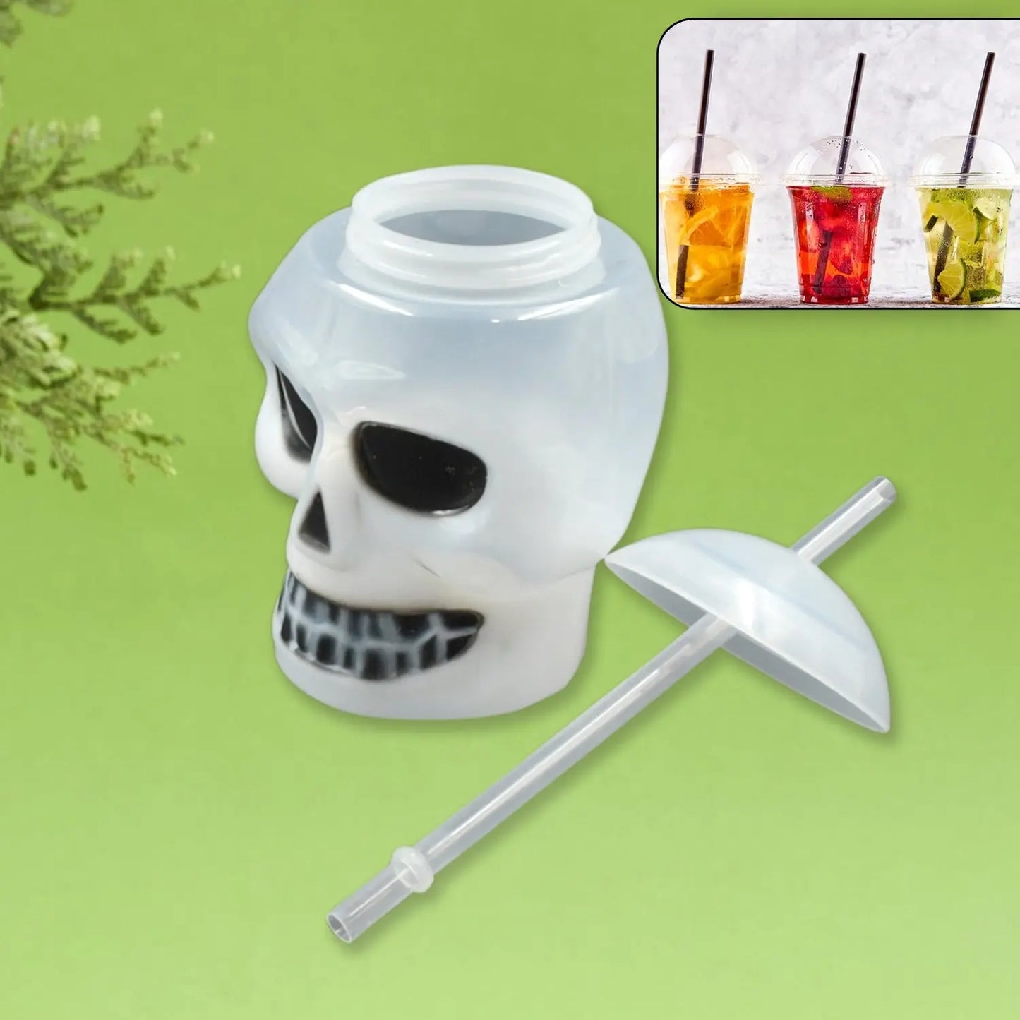 Ghost Face Water Bottle with Lid & Straw | Fun Party Cup for Kids & Adults - Chestore