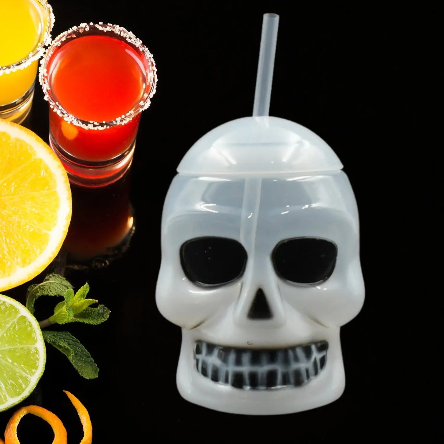 Ghost Face Water Bottle with Lid & Straw | Fun Party Cup for Kids & Adults - Chestore