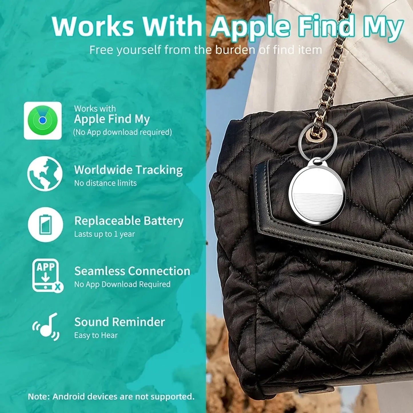 Finder Compatible Global Tracking GPS Tracker with Sound Alarm – Find My App Ready - Chestore