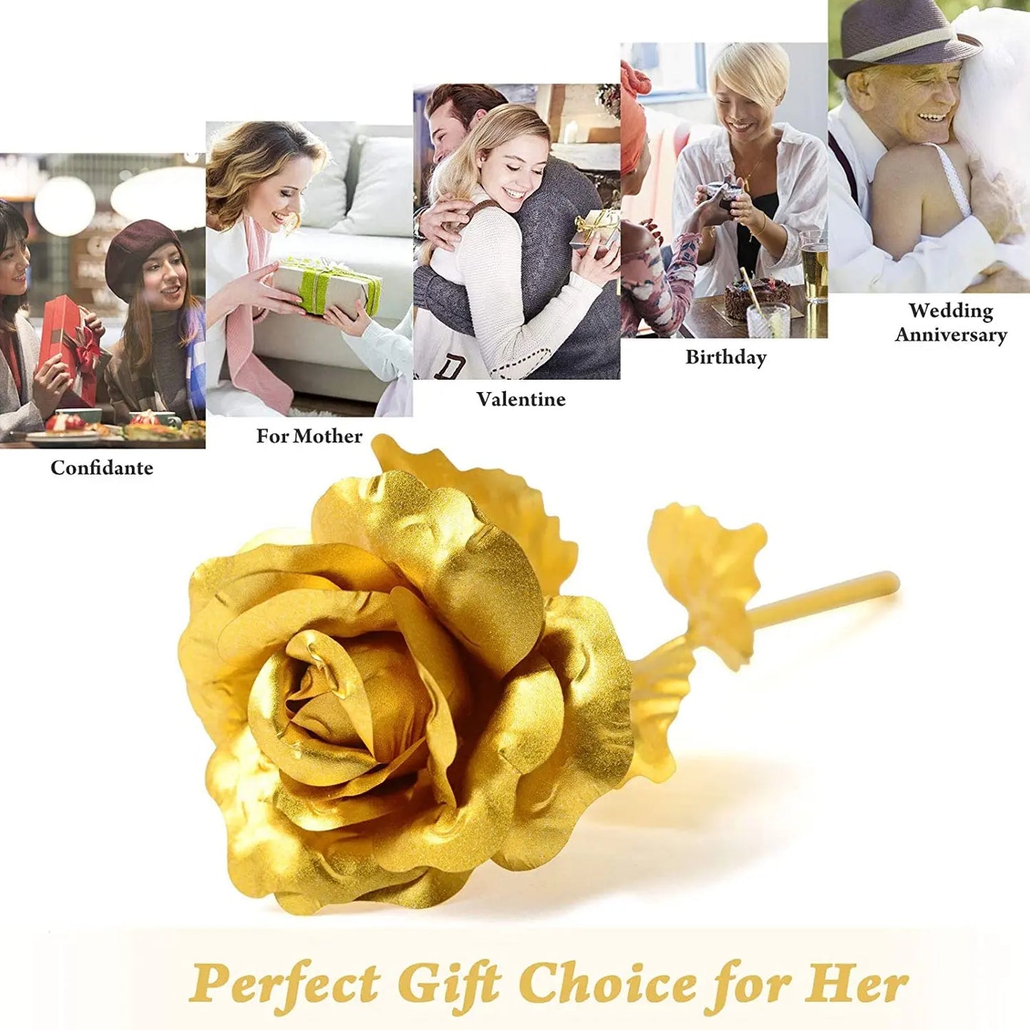 Gold - Plated Artificial Rose 🌹 | Luxury Decorative Gift with Premium Box 🎁 | Eternal Love Keepsake 💛 - Chestore