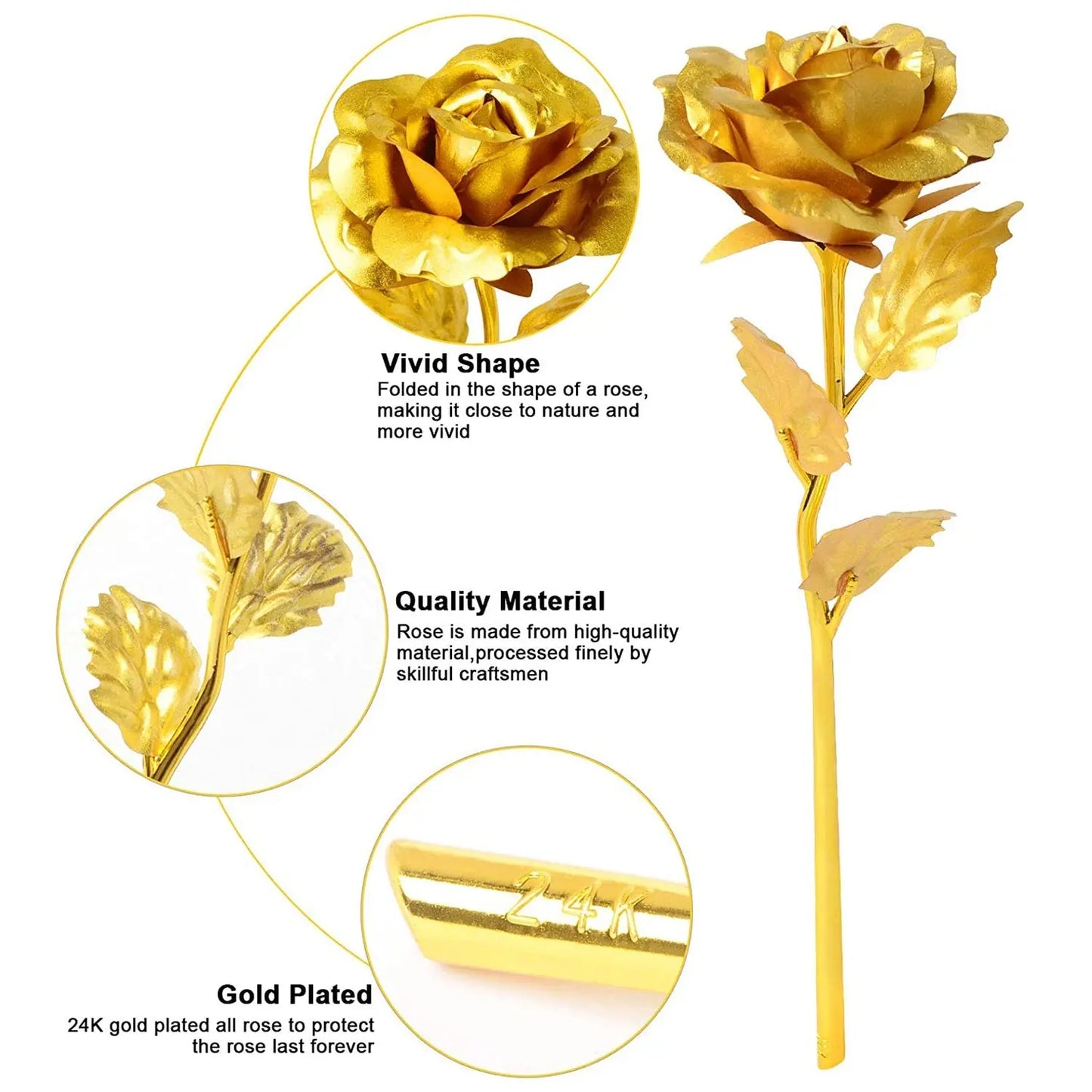Gold - Plated Artificial Rose 🌹 | Luxury Decorative Gift with Premium Box 🎁 | Eternal Love Keepsake 💛 - Chestore