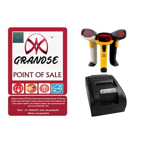 Grandse Billing Software with Barcode Scanner & 58mm Thermal Printer - Chestore