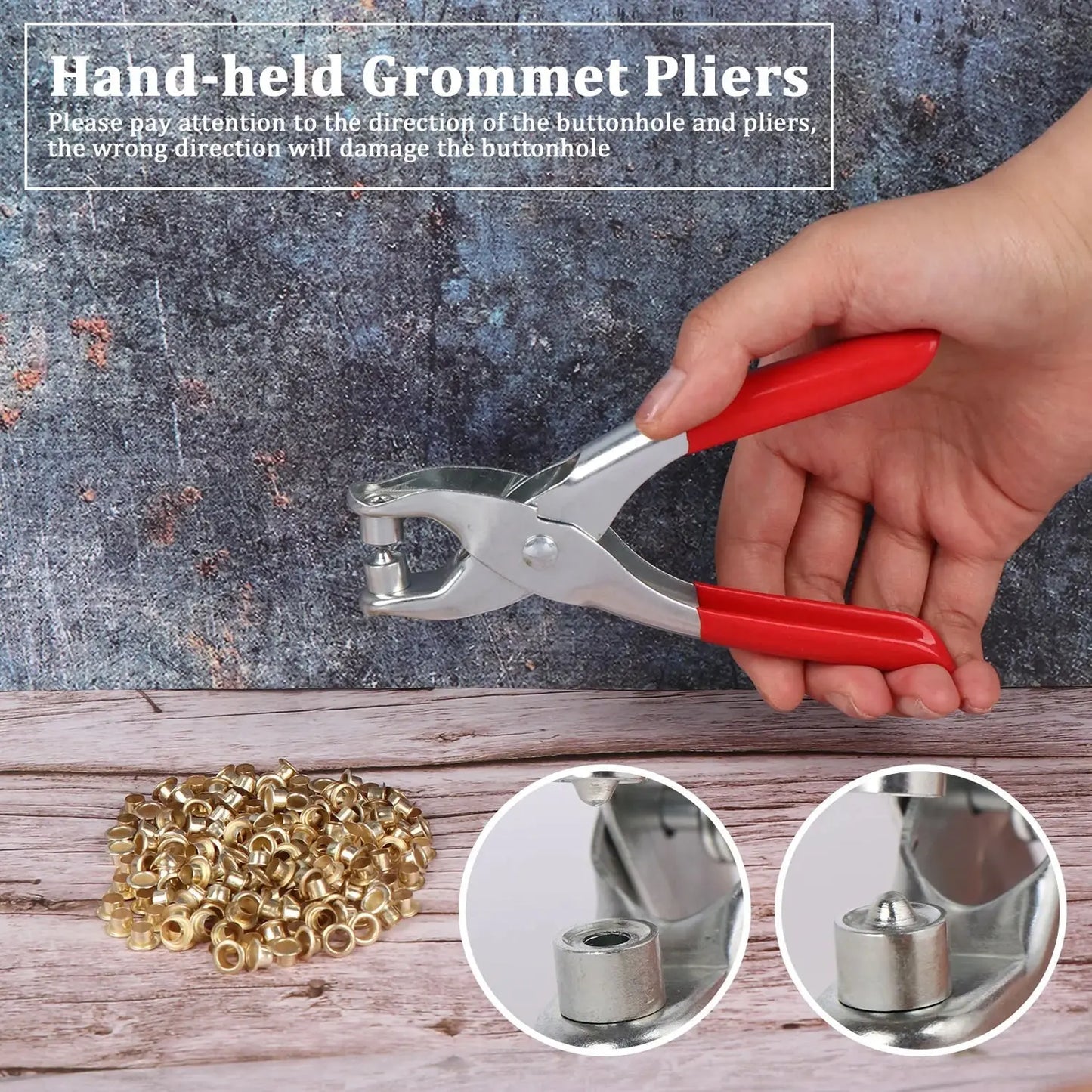 Grommet Setting Tool Kit – 25 PCS Gold Eyelets | Heavy - Duty Hole Punch for Leather, Canvas & Fabrics - Chestore