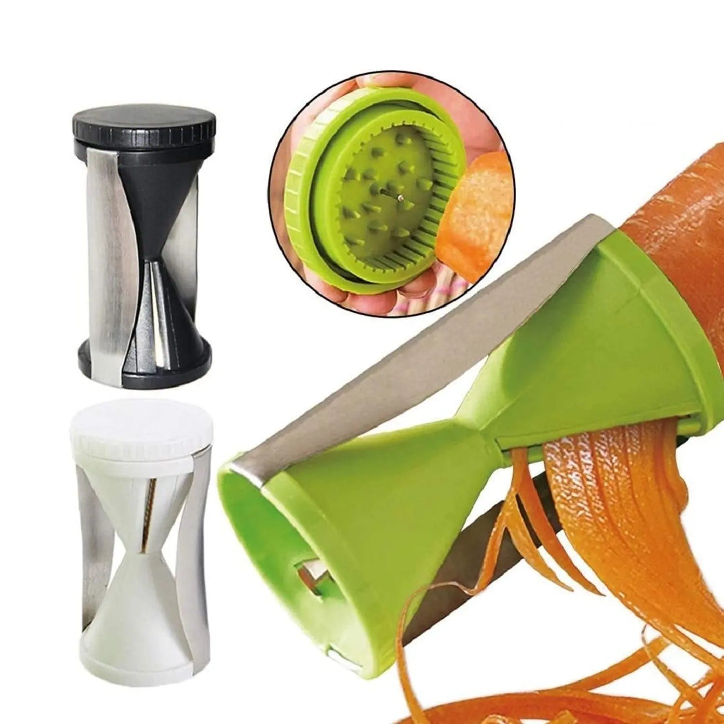Portable Spiralizer Vegetable Slicer – Handheld Stainless Steel Spiral Peeler - Chestore