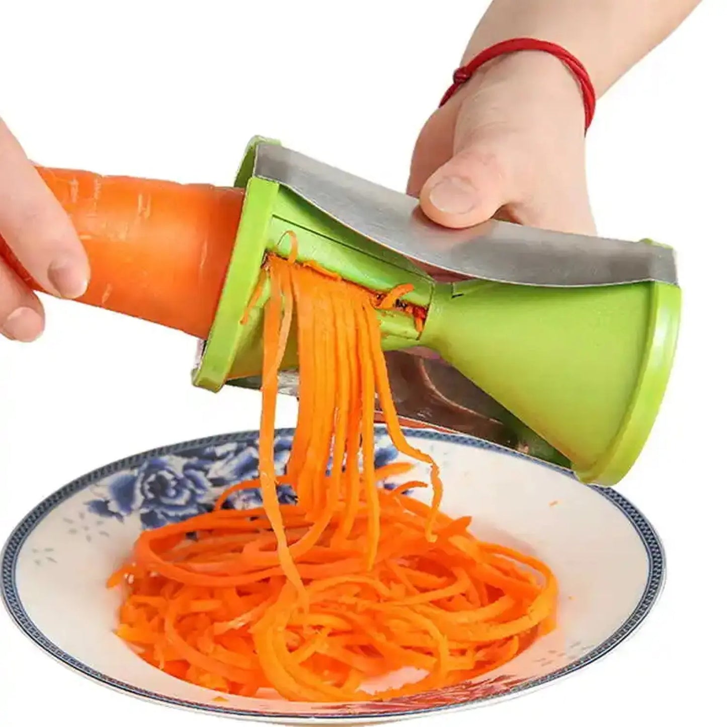 Portable Spiralizer Vegetable Slicer – Handheld Stainless Steel Spiral Peeler - Chestore