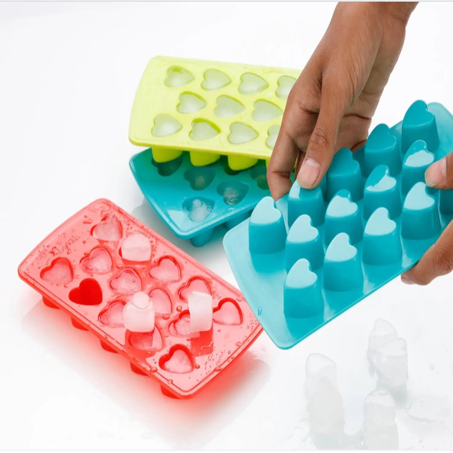 Heart - Shaped Ice Cube Tray – Flexible & Easy - Release Silicone Mold - Chestore
