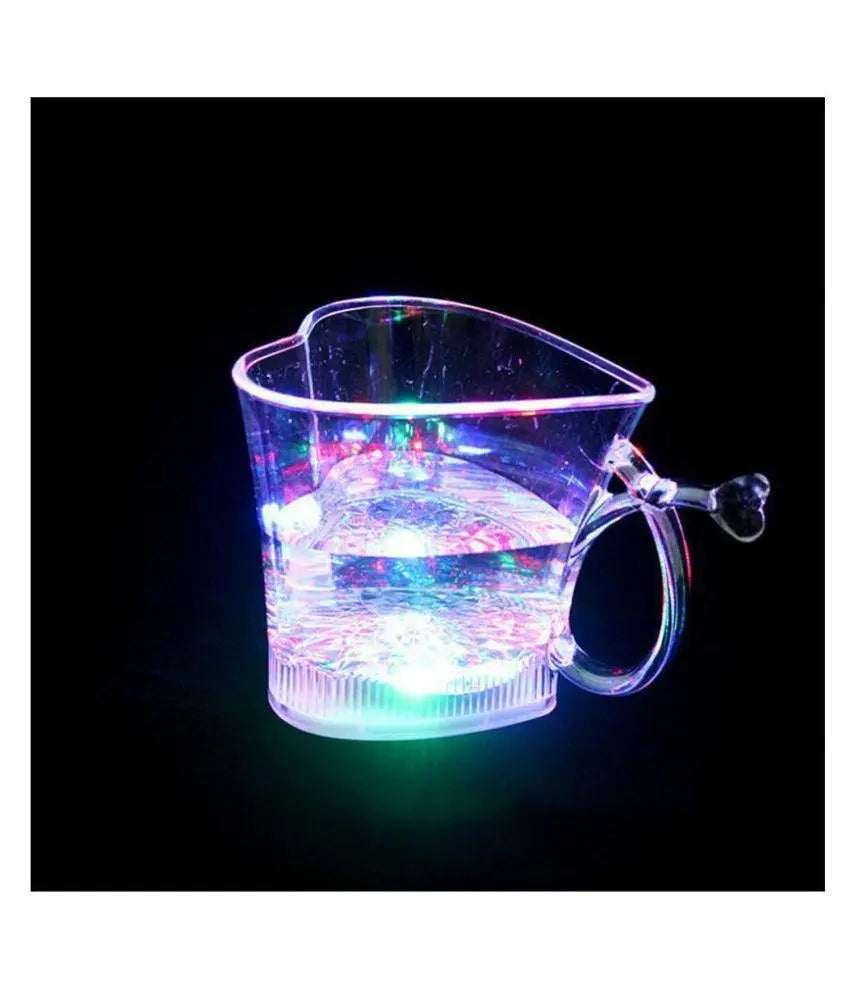 Heart Shape Activated Blinking LED Glass Cup | Light - Up Drinkware for Parties - Chestore
