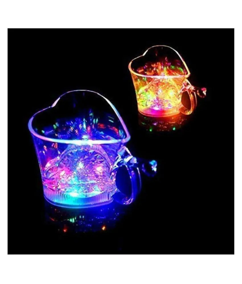 Heart Shape Activated Blinking LED Glass Cup | Light - Up Drinkware for Parties - Chestore