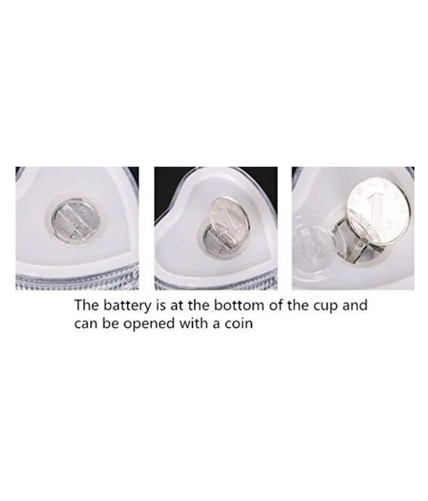 Heart Shape Activated Blinking LED Glass Cup | Light - Up Drinkware for Parties - Chestore