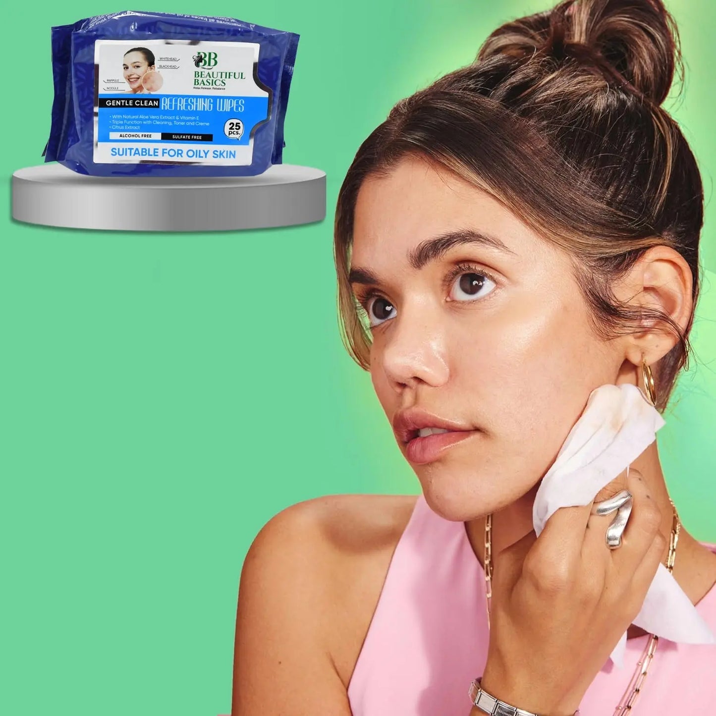 Refreshing Wet Wipes – Face Cleansing & Hydrating Wipes with Fruit Extract | Alcohol - Free (25 Sheets) - Chestore