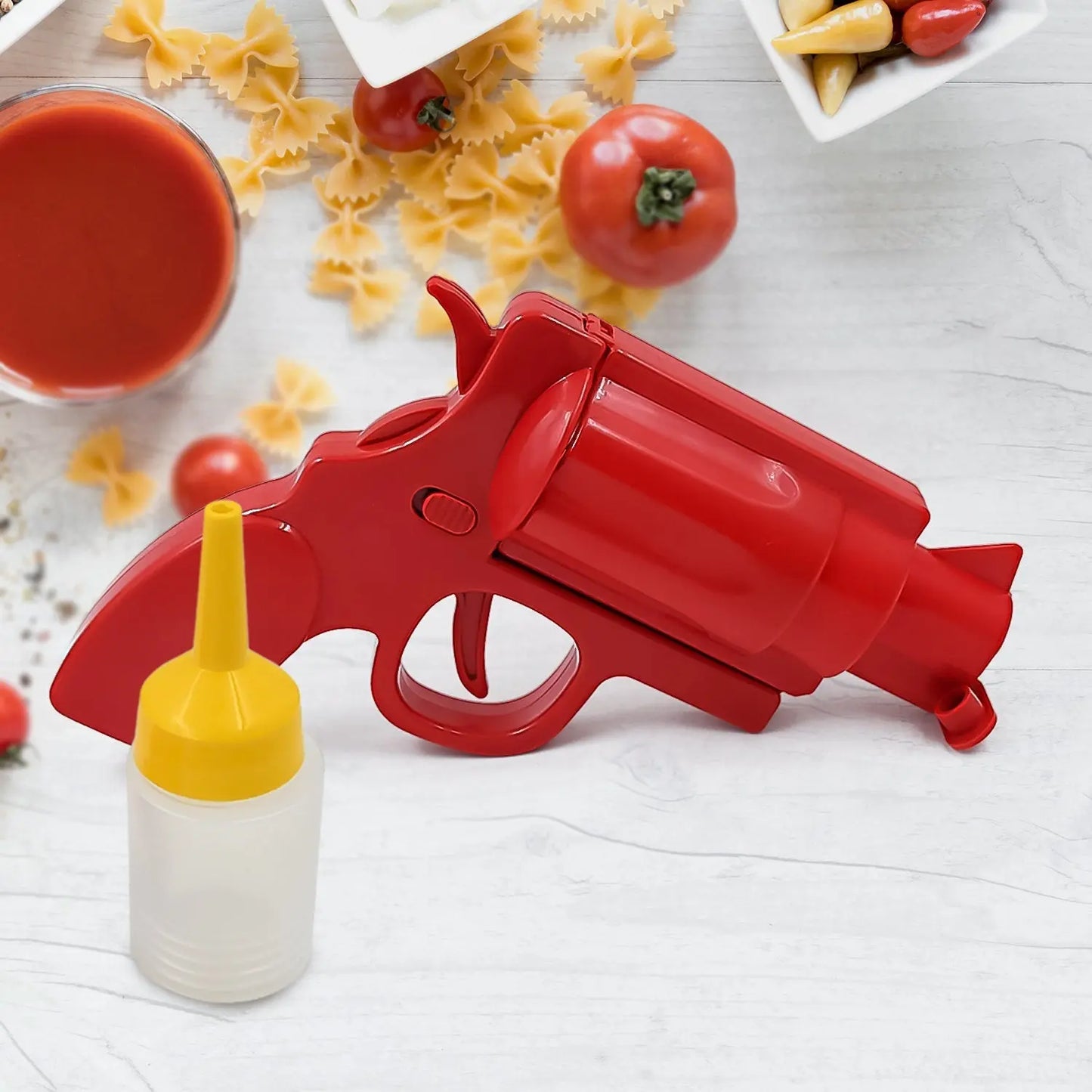 Fun Ketchup & Mustard Dispenser Gun – Easy Squeeze Sauce Bottle - Chestore