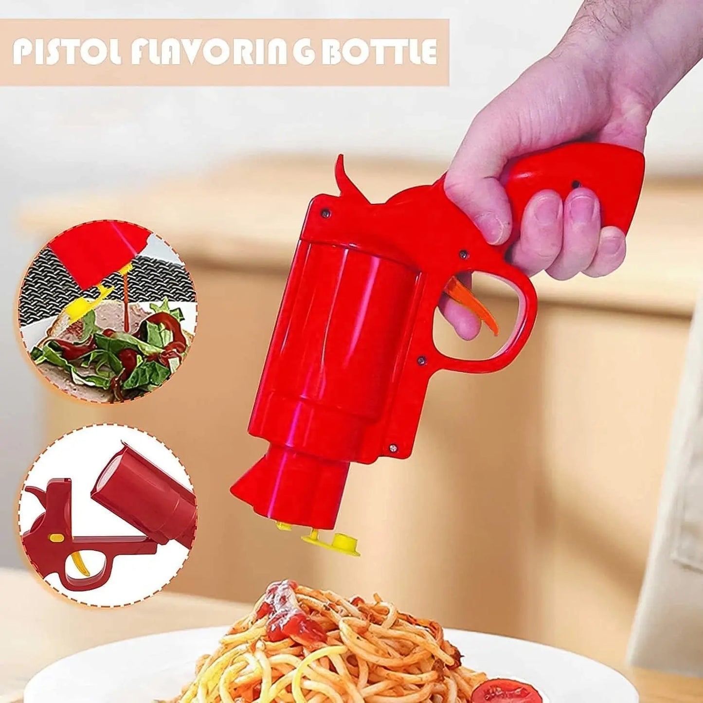 Fun Ketchup & Mustard Dispenser Gun – Easy Squeeze Sauce Bottle - Chestore