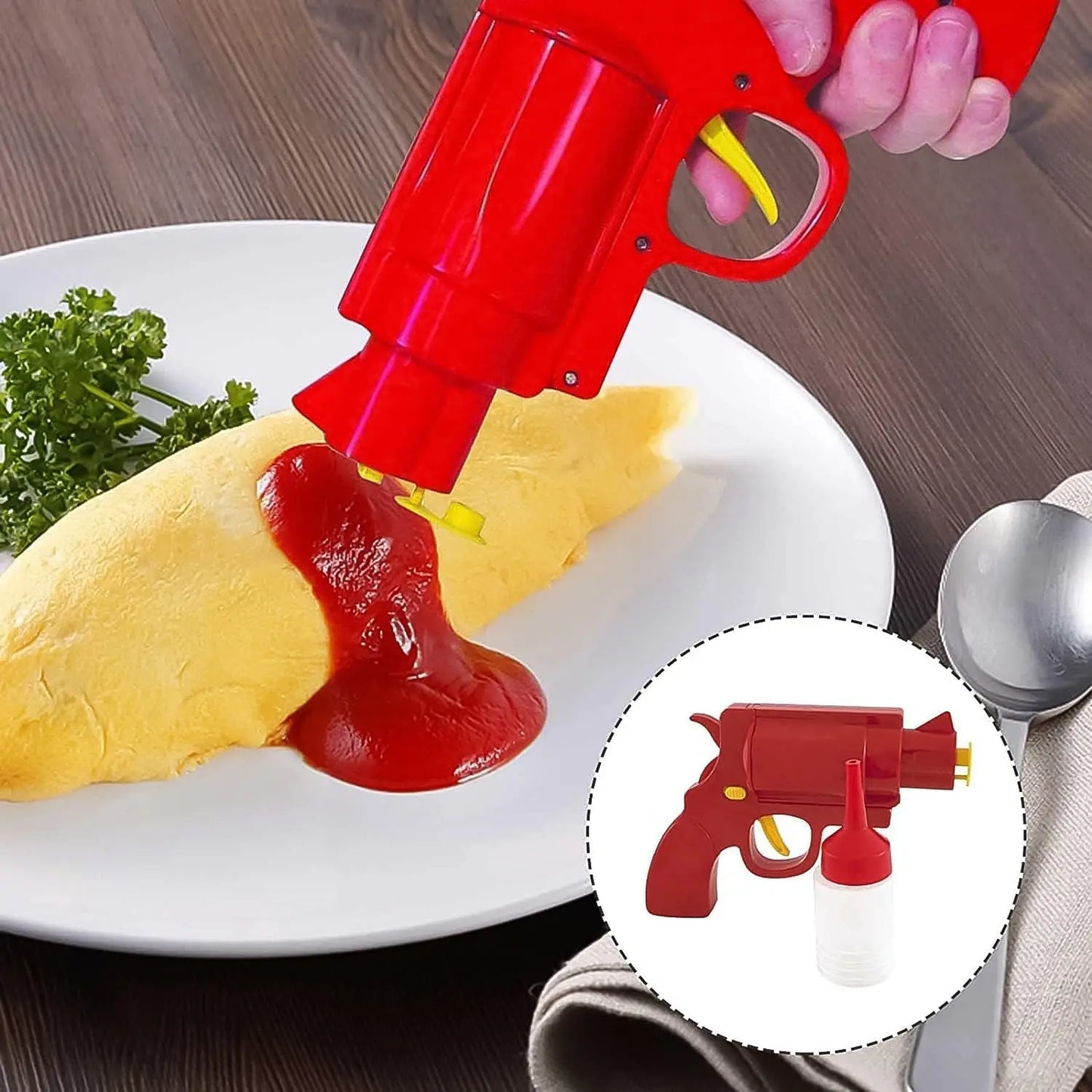 Fun Ketchup & Mustard Dispenser Gun – Easy Squeeze Sauce Bottle - Chestore