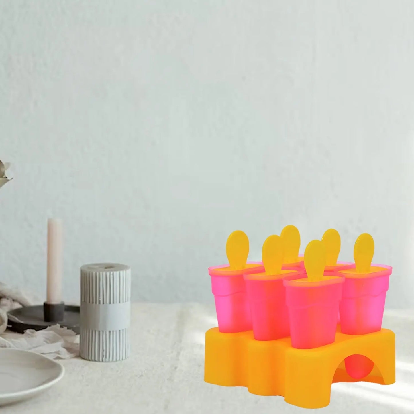 Kulfi Maker Moulds Set (6 Pcs) – Plastic Homemade Ice Cream Moulds for Freezer Use - Chestore