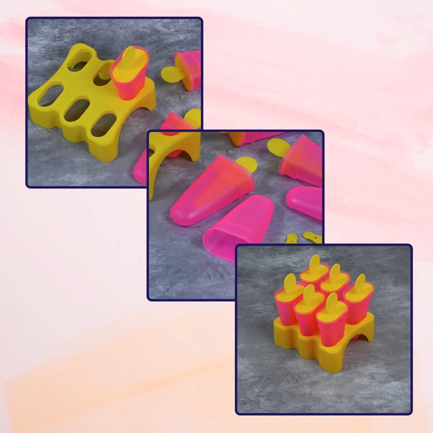Kulfi Maker Moulds Set (6 Pcs) – Plastic Homemade Ice Cream Moulds for Freezer Use - Chestore