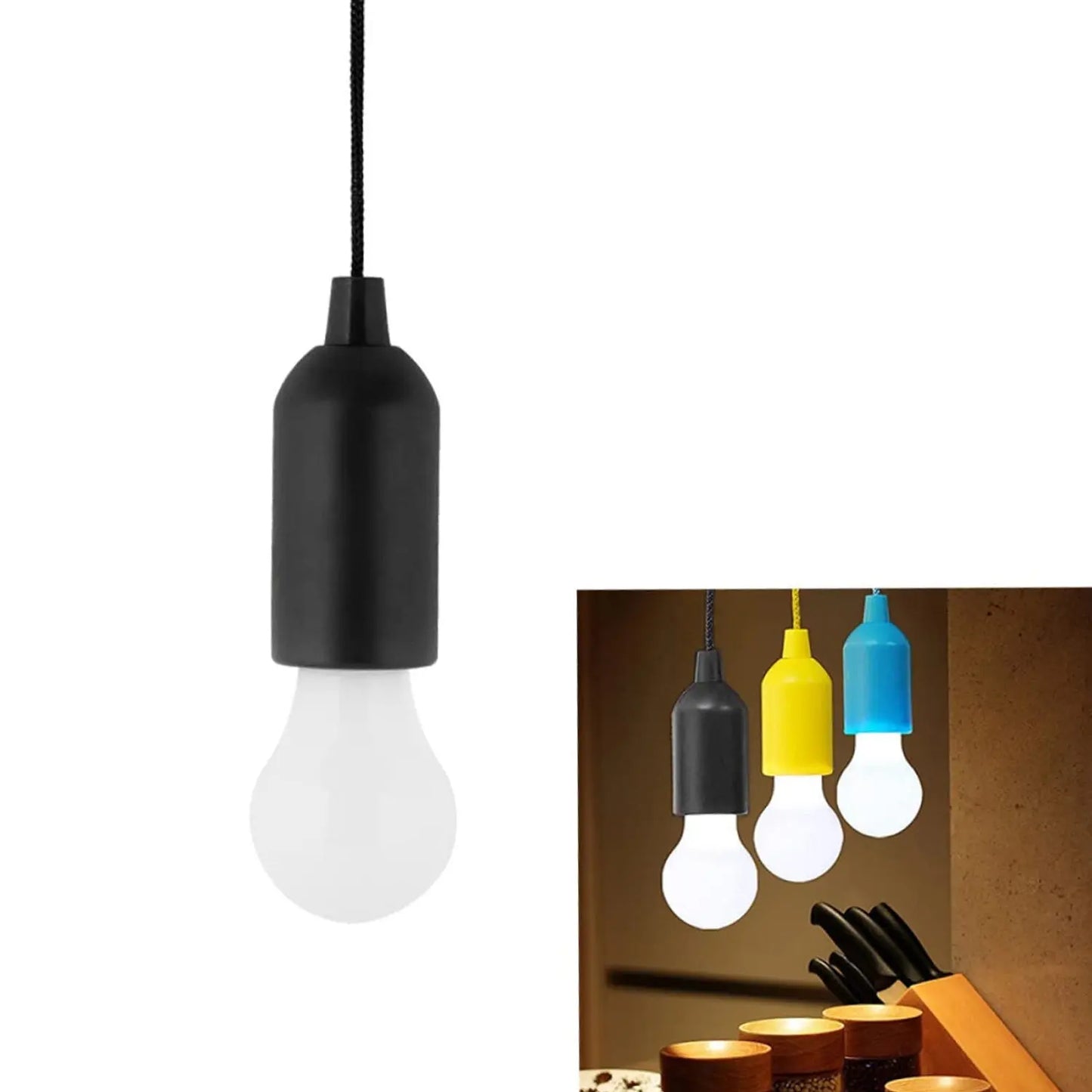 1pcs Led Bulbs Pull Cord Light Led Pull Cord Light Hanging Led Bulb Pull Wire Drawstring Light Bulb Black Led Pendant Lights - Chestore