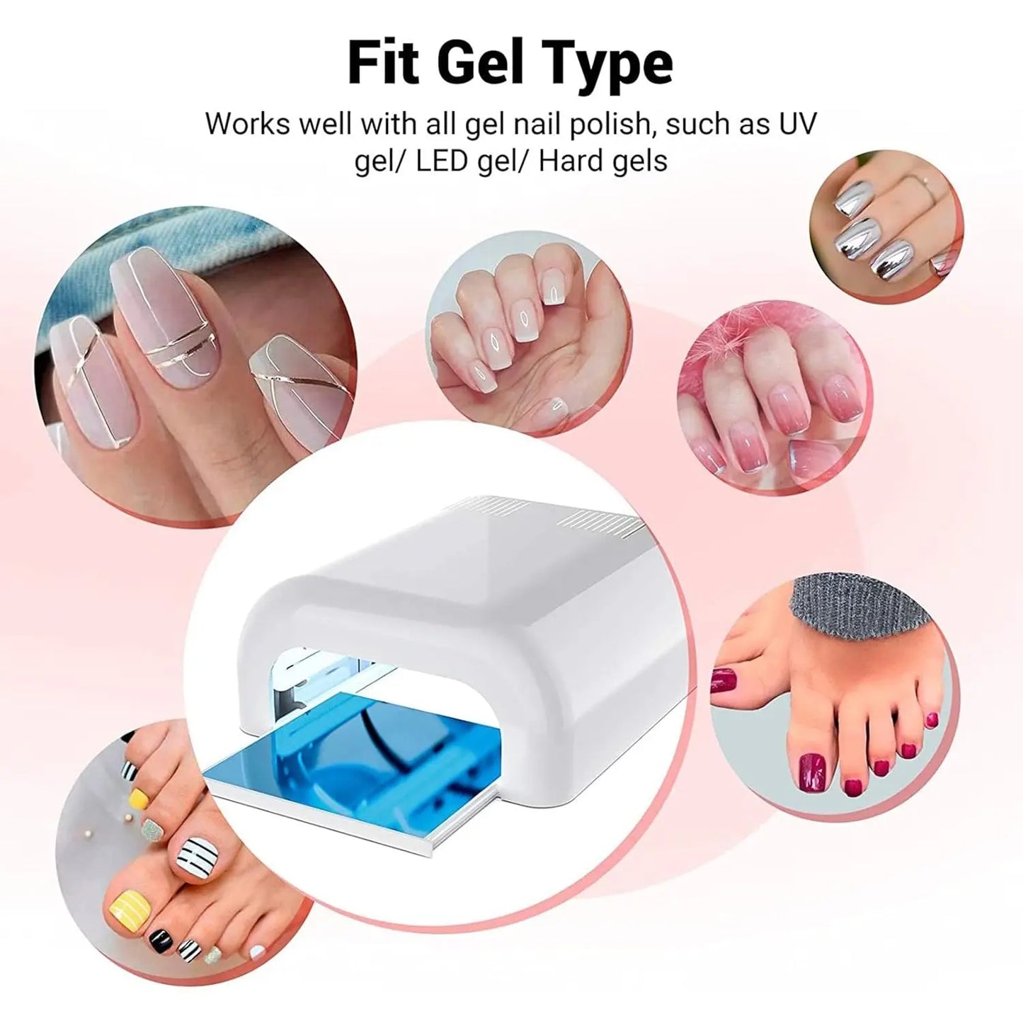 Led Uv Lamp Nail Dryer Gel Nail Lamp Nail Polish Curing Lamp (1 Pc Mix Design) - Chestore