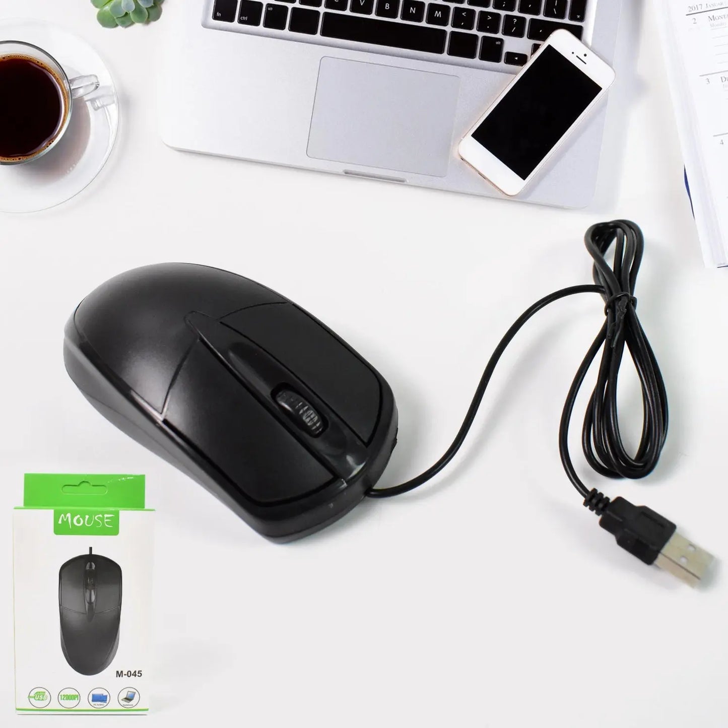 M - 045 Wired Optical Mouse for Laptop & PC | Ergonomic USB Mouse – 1 Pc - Chestore