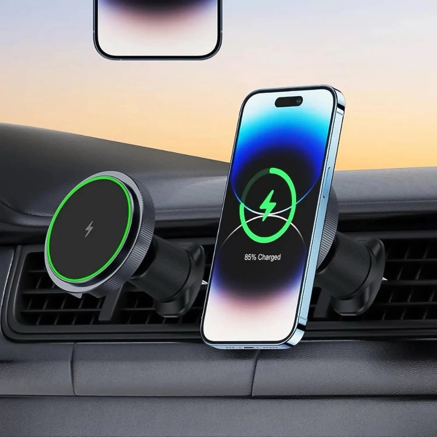 Magnetic Phone Mount Wireless Charger with Music Reactive Lights – 1 Set - Chestore