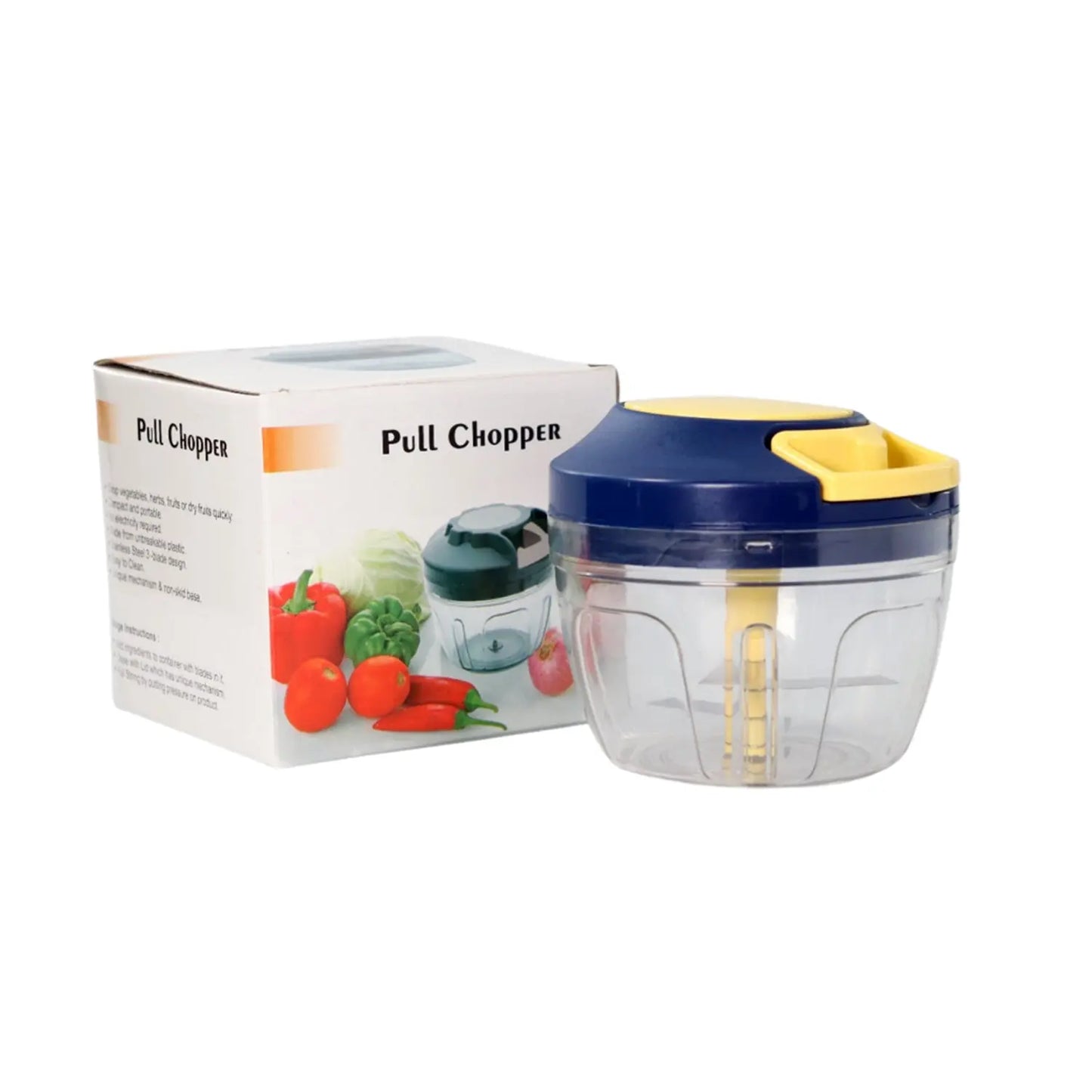 🥕🔪 0089 Chopper with 4 Blades – 650ml Manual Food Chopper - Chestore