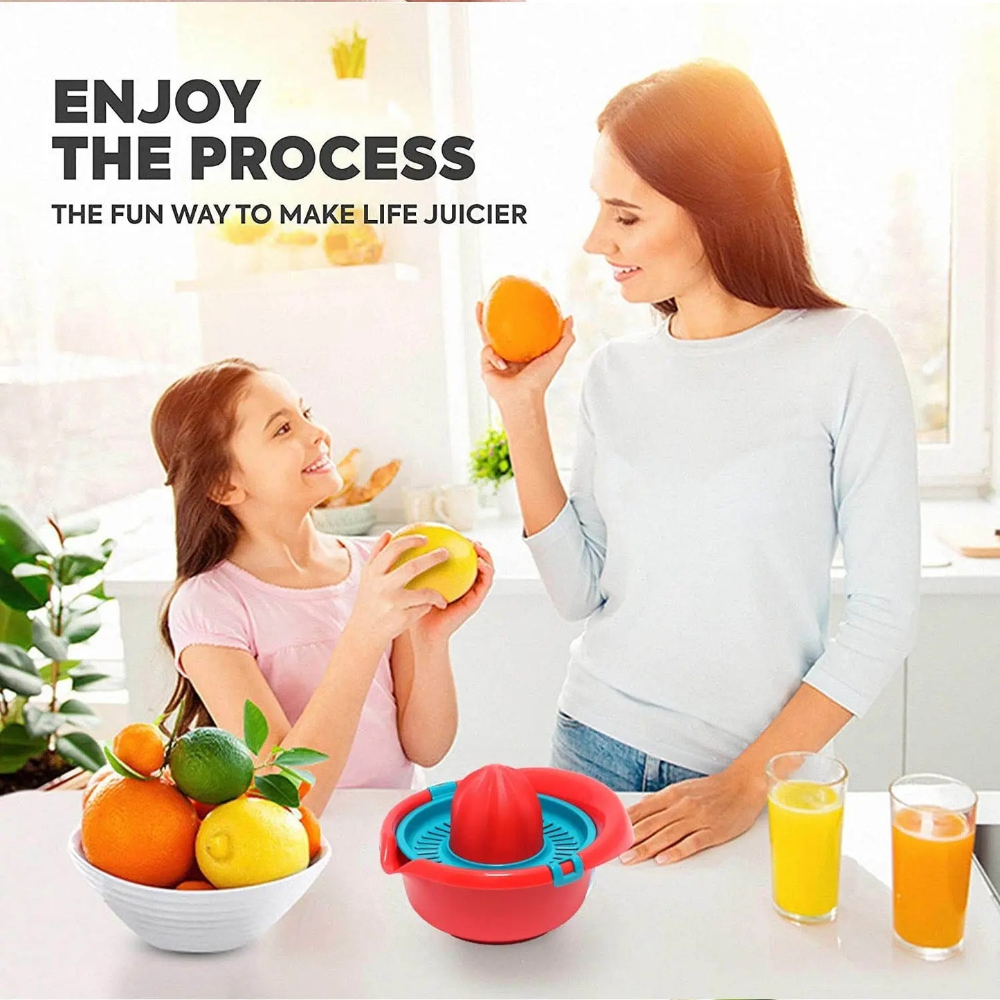 🍊 Hand Press Orange Juicer Machine – 300ml Manual Citrus Squeezer - Chestore