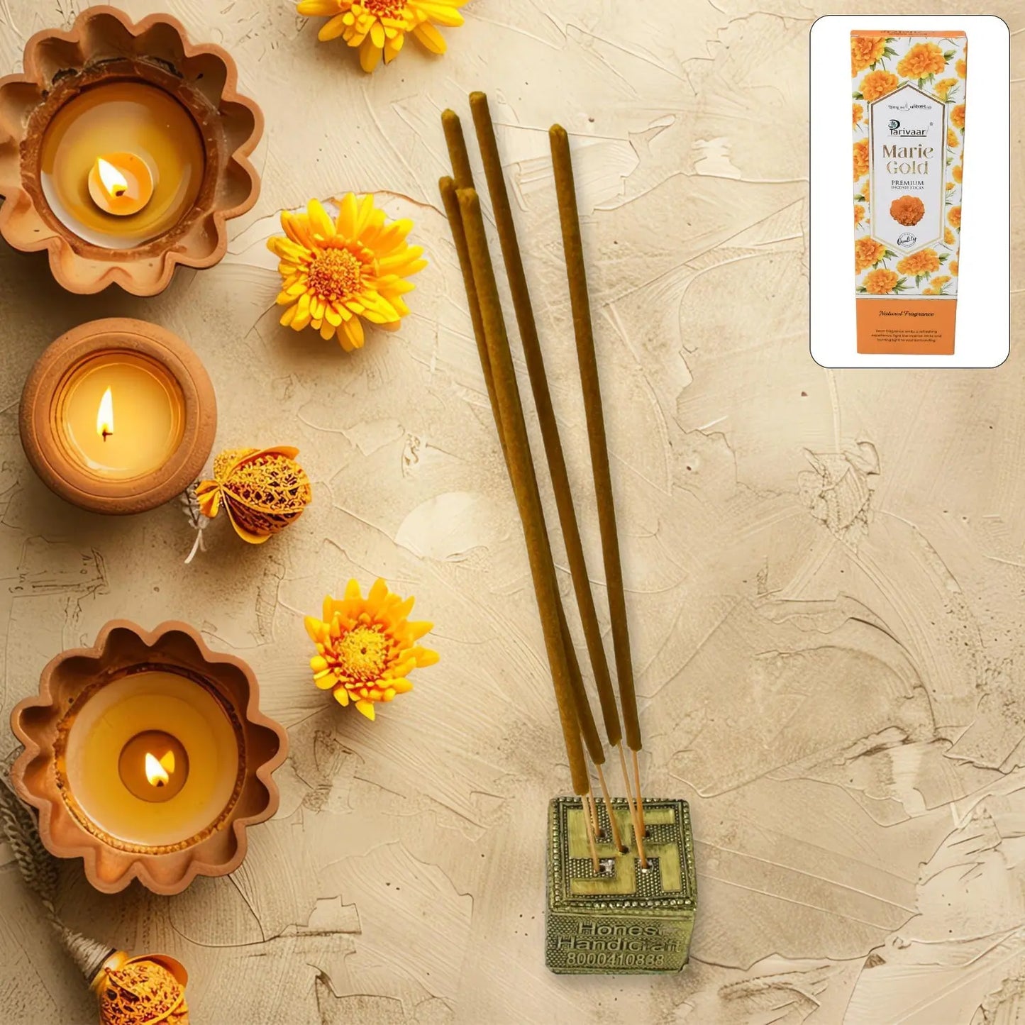 Marie Gold Premium Incense Sticks – Soothing Agarbatti for Home, Office & Meditation - Chestore