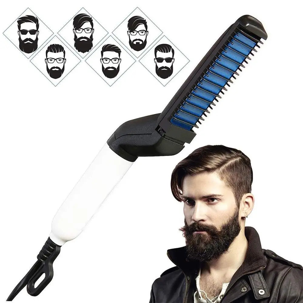 Mens Beard And Hair Curling Straightener (Modelling Comb) - Chestore