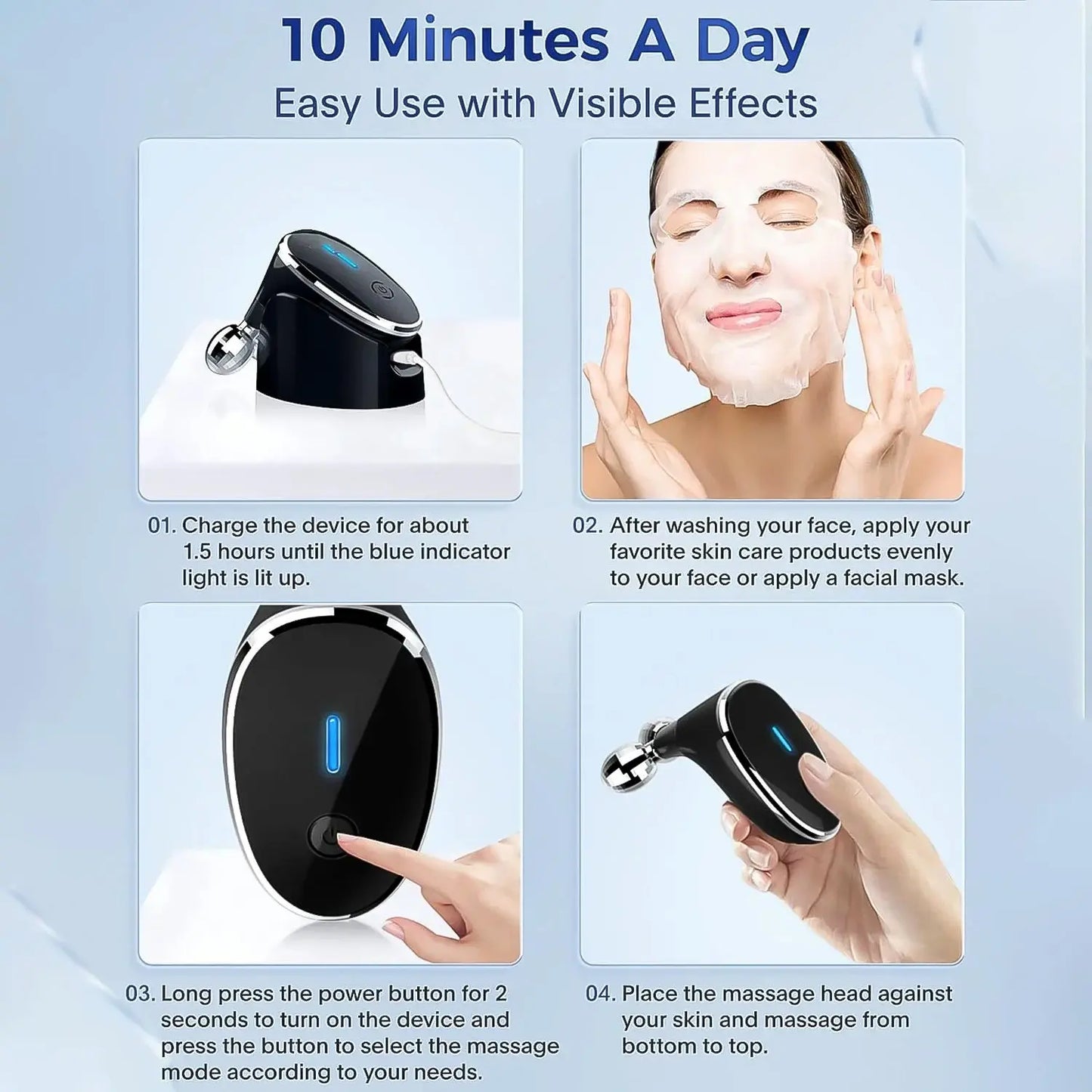 Microcurrent - Facial - Device Micro Current Face Massager Roller (1 Pc) - Chestore