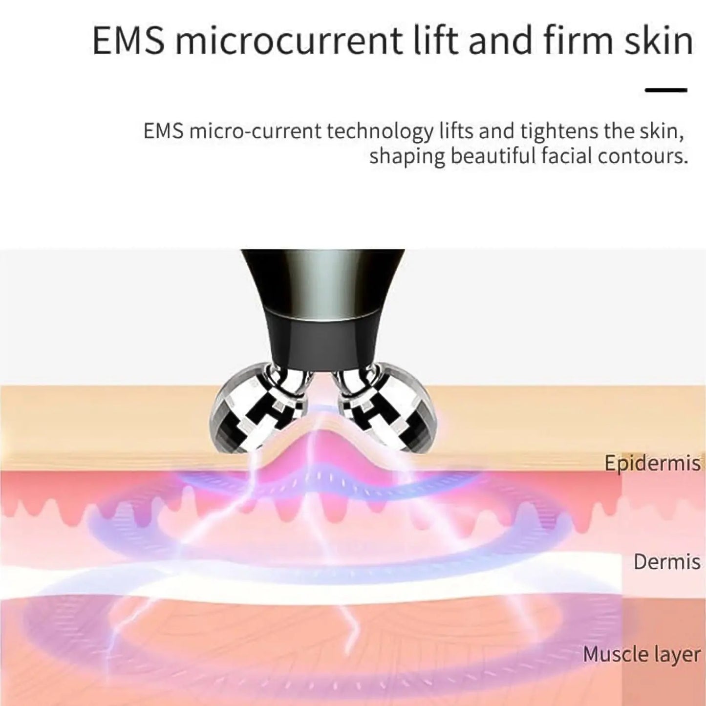 Microcurrent - Facial - Device Micro Current Face Massager Roller (1 Pc) - Chestore
