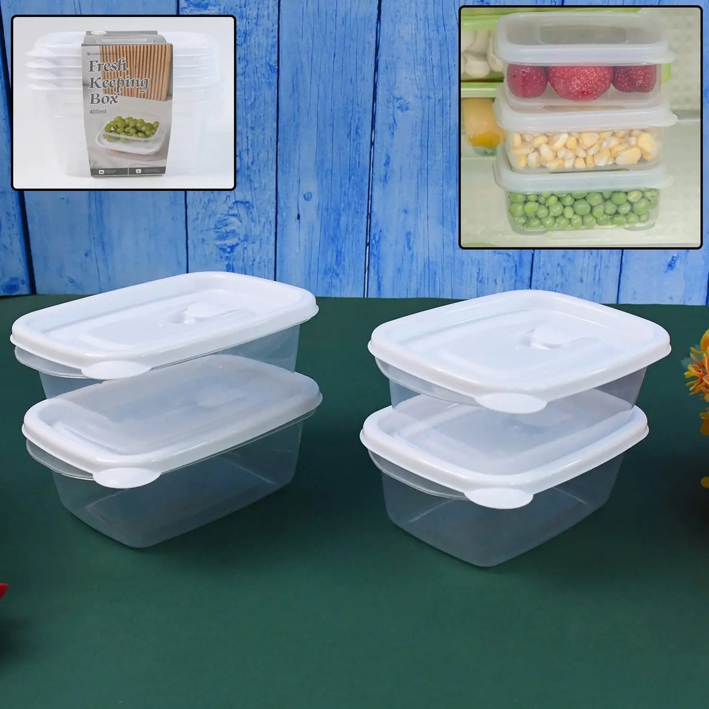 4 - Piece Microwave - Safe Food Storage Containers – 400ml Airtight & BPA - Free 🍱🔥 - Chestore