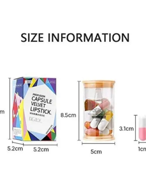 Mini capsule lipstick set – matte finish lipsticks in pill design – 6 pcs