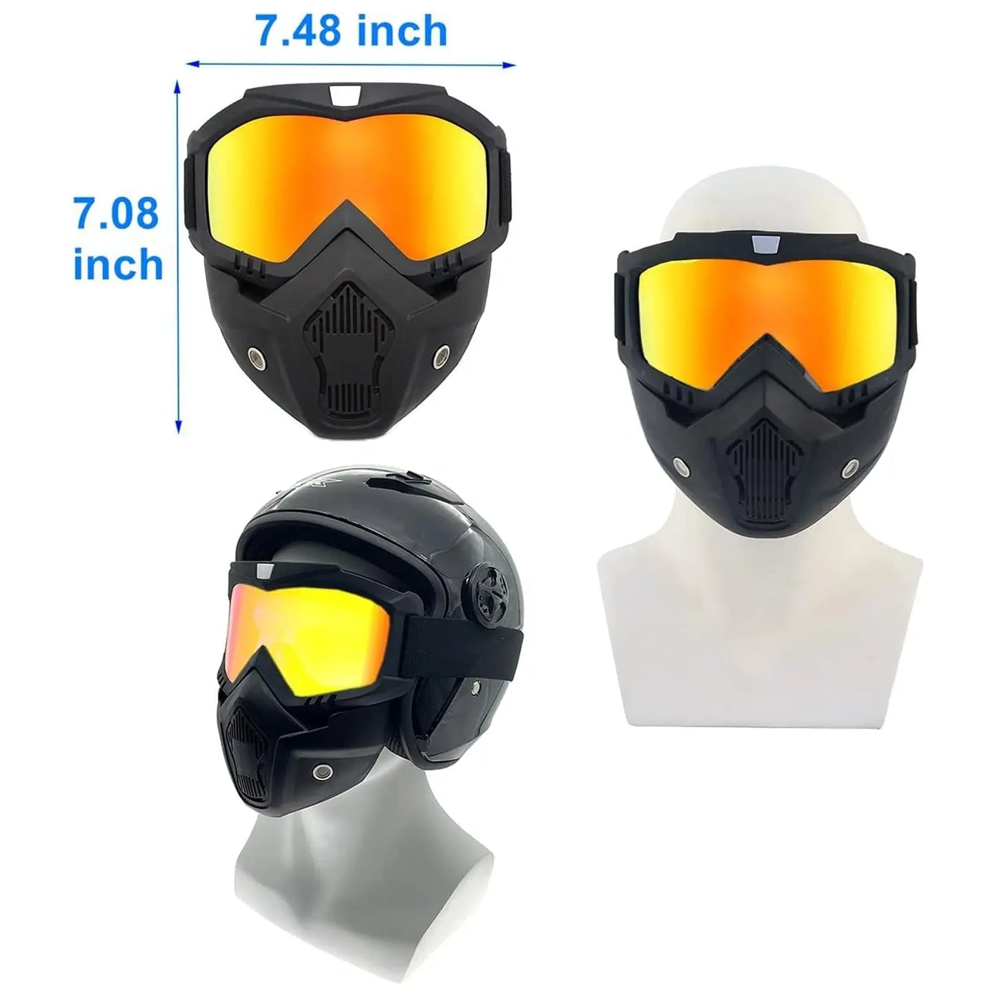 Motorcycle Off - Road Goggles – Windproof Helmet Goggles with Mask - Chestore