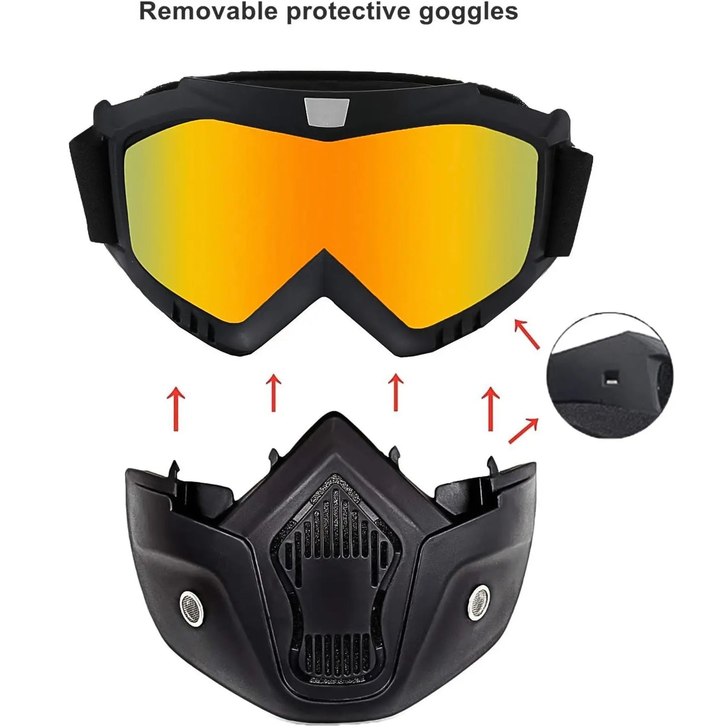 Motorcycle Off - Road Goggles – Windproof Helmet Goggles with Mask - Chestore