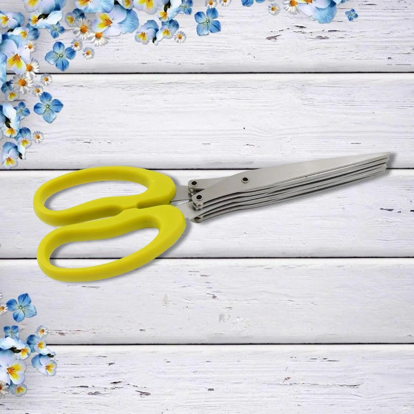 Multifunction Stainless Steel Herb Scissors | 5 - Blade Kitchen Shears - Chestore