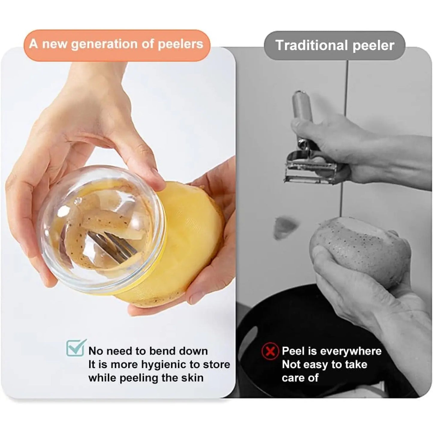 Multifunctional Round Shape Peeler with Container | Removable & Washable Fruit/Vegetable Peeler - Chestore