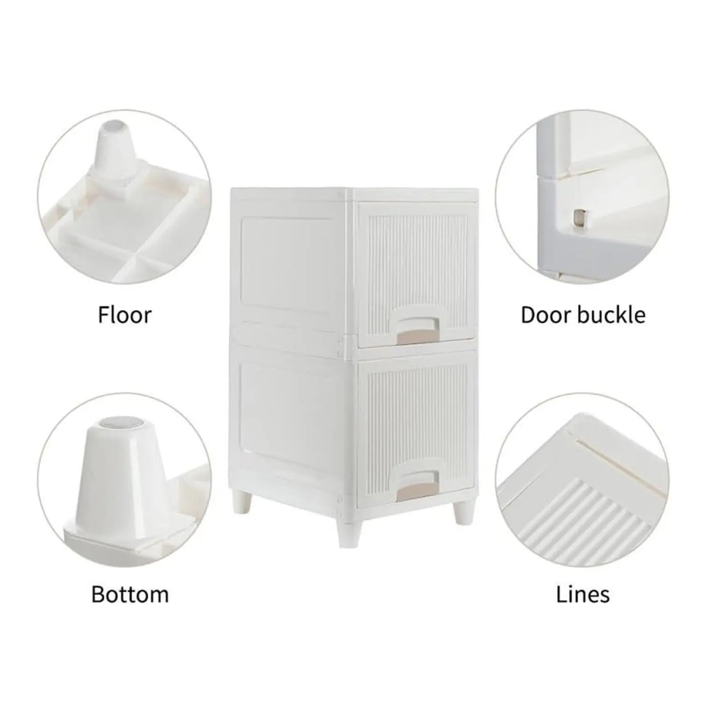 Multipurpose Storage Cabinet – Foldable Plastic Drawer Unit for Kitchen, Bathroom & Bedroom - Chestore