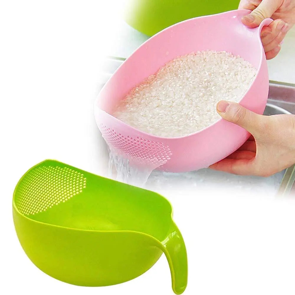 Rice Bowl Thick Drain Basket with Handle – Durable, Multi - Purpose Strainer - Chestore