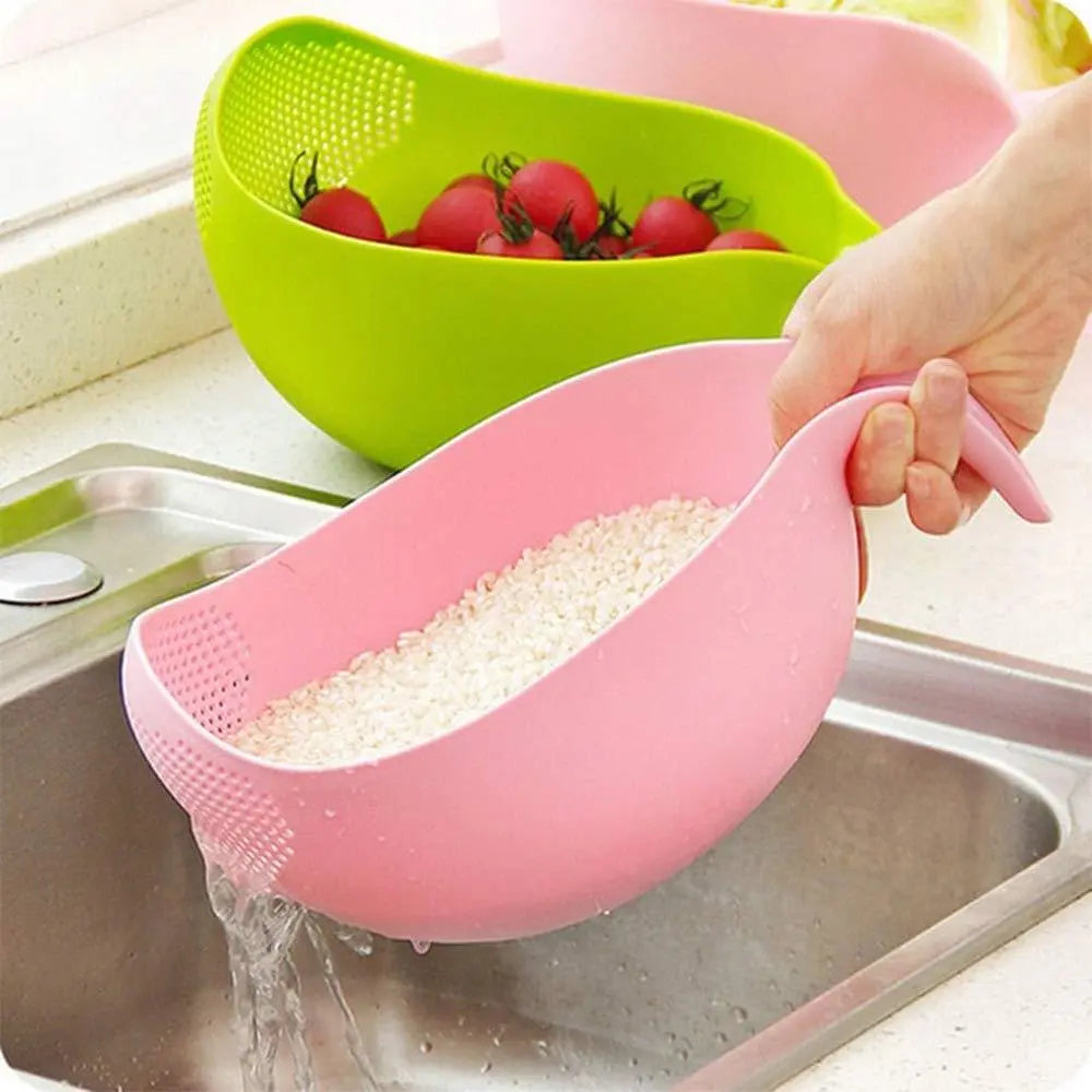 Rice Bowl Thick Drain Basket with Handle – Durable, Multi - Purpose Strainer - Chestore