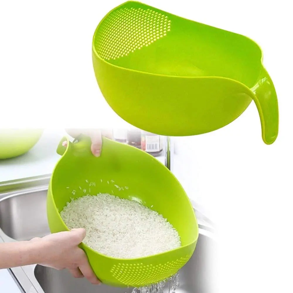 Rice Bowl Thick Drain Basket with Handle – Durable, Multi - Purpose Strainer - Chestore