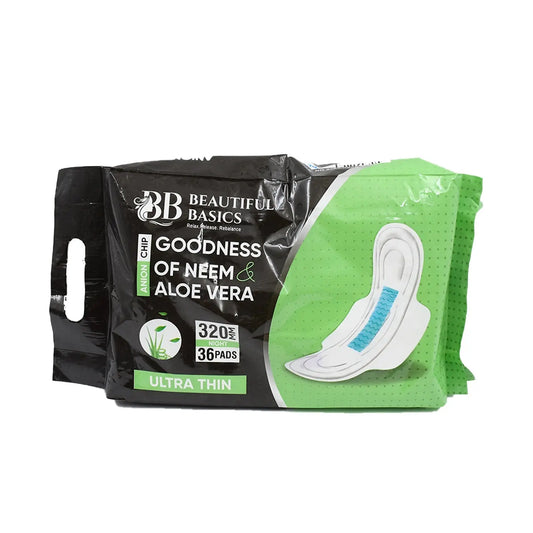 Neem & Aloe Vera Sanitary Pads – Ultra - Thin, 320mm with Anion Chip, 5X Absorbency – 36 Pads - Chestore
