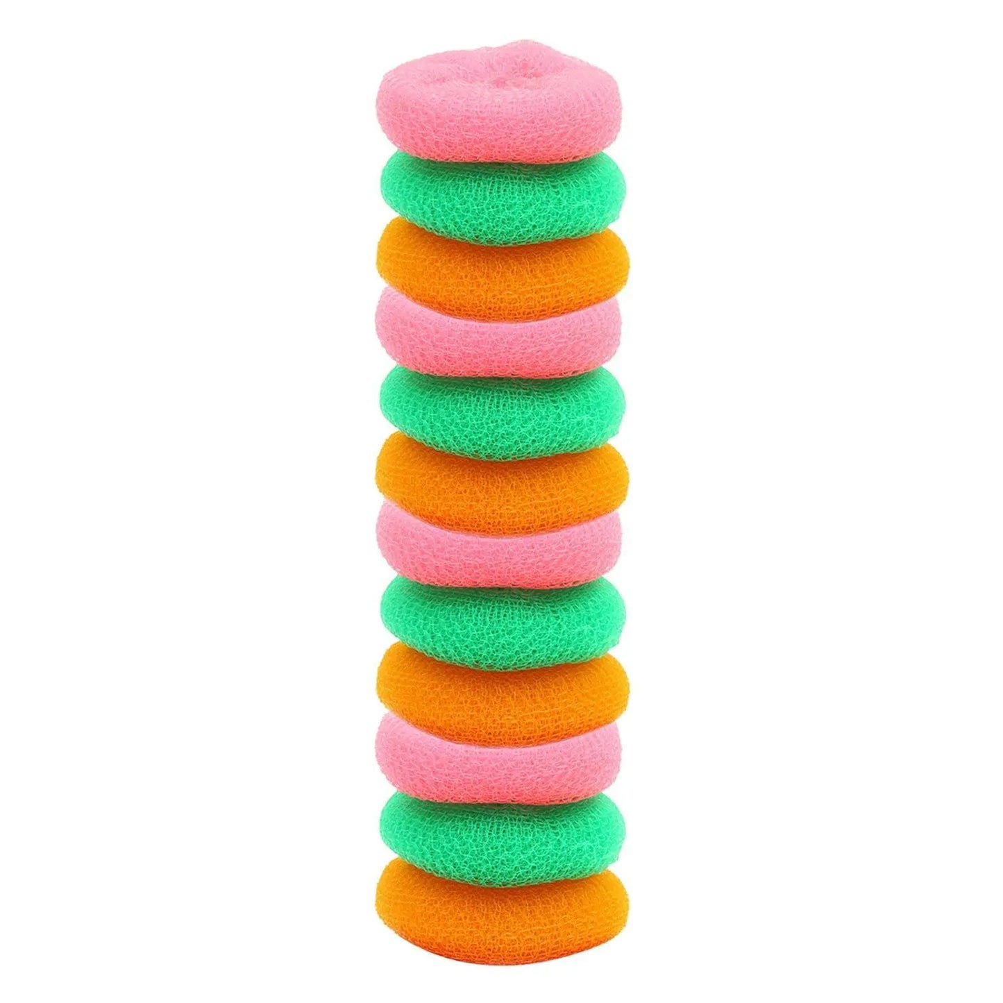 Plastic Round Nylon Scrubbers – Pack of 12 for Tough Cleaning - Chestore