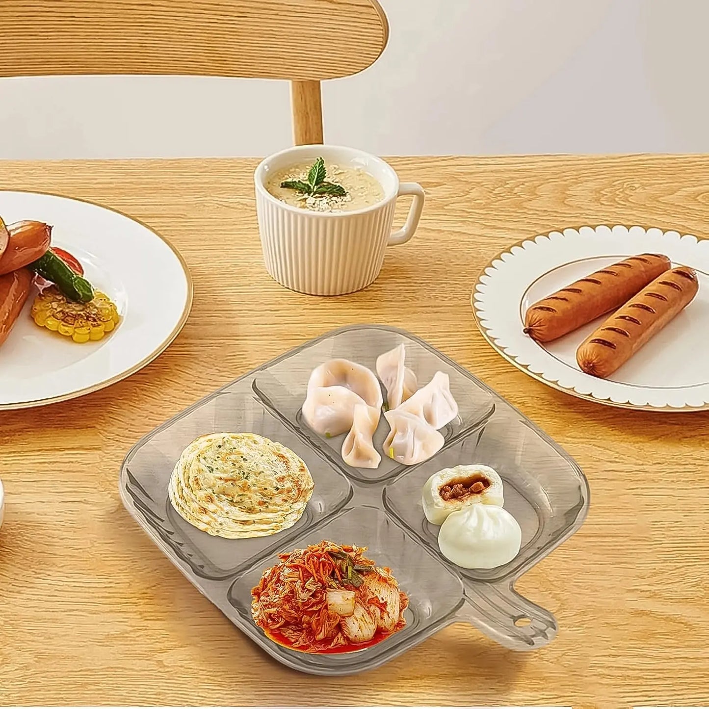 Plastic 4 - Compartment Kitchen Serving Tray – Durable & Multi - Purpose - Chestore